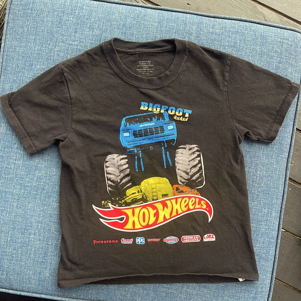 Kids monster truck hot wheels tshirt size small